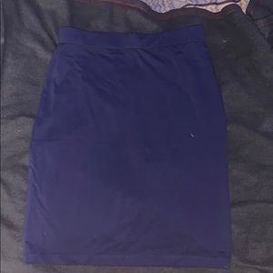 Blue Midi Pencil Skirt